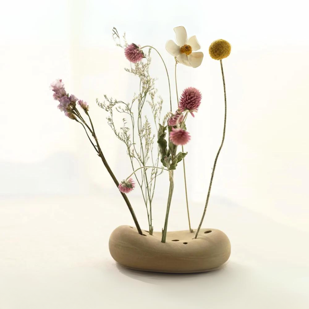 Rustic Stone Ikebana Vase with Kenzan – Monte Browne
