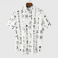 Calligraphic Expression Button-Up Shirts