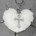Spiked Cross Heart Keychain