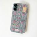Mint Grid Clear iPhone Case