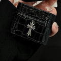 Black Croc AirPods Case with Cross Detail