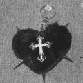 Spiked Cross Heart Keychain