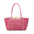 Market Grid Woven Shoulder Tote