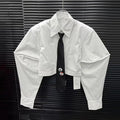 Edeline Cropped Tie Shirt