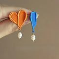 Palome Pigment Heart Pearl Earrings