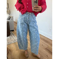 Polka Barrel Denim Pants