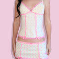 Rosette Dot Lace Skirt Set