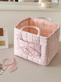 Quilted Floral Storage Basket