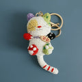 Crochet Lucky Cat Keychain