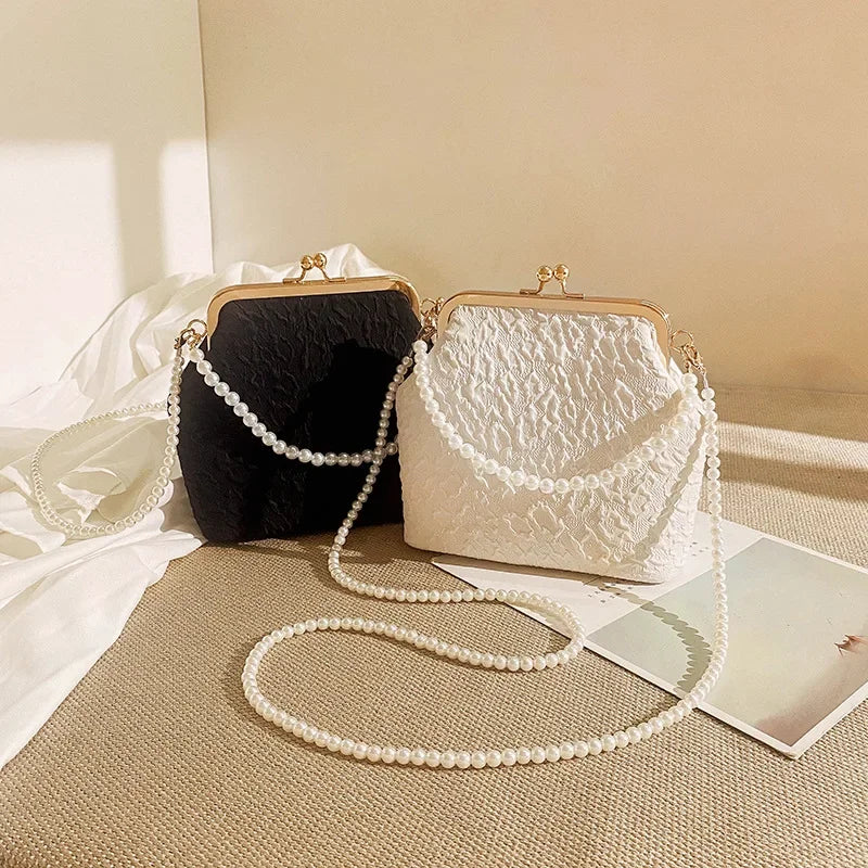 The Pearl Kissed Lace Clutch