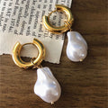 Baroque Pearl Hoops
