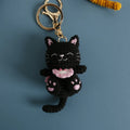 Crochet Lucky Cat Keychain