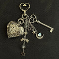 Argent Relic Heart Watch Locket Keychain