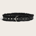 Faux Fur Grommet Waist Belt