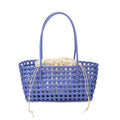 Market Grid Woven Shoulder Tote