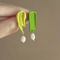 Palome Pigment Heart Pearl Earrings