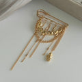 Chain Tassel Safety Pin Brooch