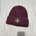 Metal Cross Knit Beanie
