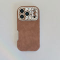 Rhinestone Leopard Suede iPhone Case