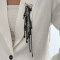 Crimson Chain Tassel Brooch
