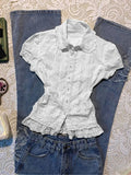 LAUREL MUSE LACE‑UP POLO TOP