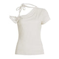 Lariat Cowl One‑Shoulder Top