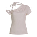 Lariat Cowl One‑Shoulder Top