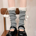 Cozy Pom-Pom Knit Leg Warmers