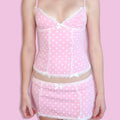 Rosette Dot Lace Skirt Set