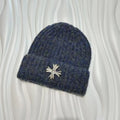 Metal Cross Knit Beanie