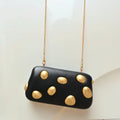 Gilded Pebble Box Clutch