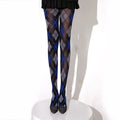 Retro Harlequin Plaid Sheer Tights