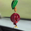 Grenat Leather Pomegranate Charm