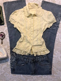 LAUREL MUSE LACE‑UP POLO TOP