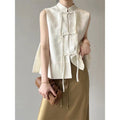 Lanting Hall Silk‑Jacquard Mandarin Vest