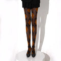 Retro Harlequin Plaid Sheer Tights