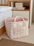 Quilted Floral Storage Basket