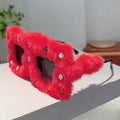 Furry Rhinestone Sunglasses