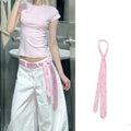 Skinny Stripe Tie Belt