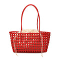 Market Grid Woven Shoulder Tote