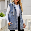 Hooded Longline Denim Jacket
