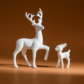Doe, a Deer, a Female Deer and Her Adorable Fawn