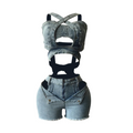 St. Leighton Corset‑Cut Denim Set