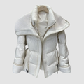Montreux Shearling‑Splice Belted Puffer