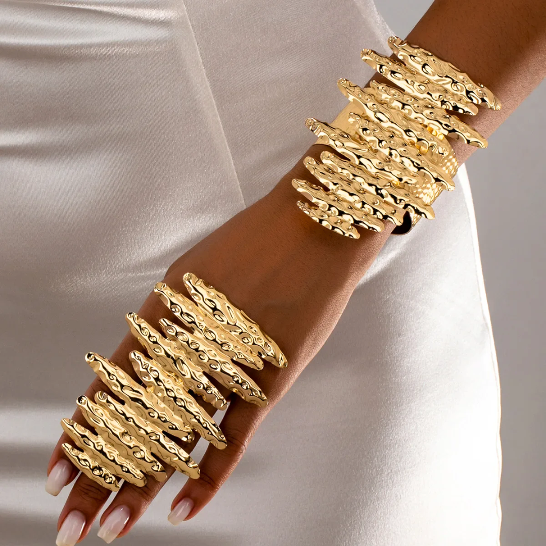 Chunky Gold Stack Bracelet & Ring Set – Monte Browne