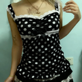 Polka Dot Ruffle Crop Top