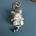 Crochet Lucky Cat Keychain