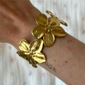 Wide Floral Cuff Bracelet