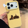 3D Puppy Litchi Phone Case