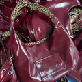 Glossy Bag With Leopard Interior Bag
